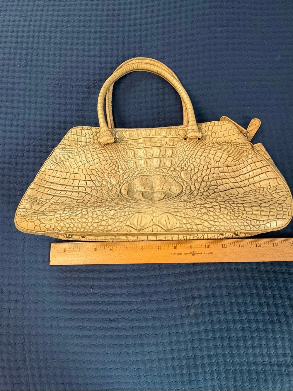 Vintage Brahmin Naomi Satchel - Croc Sand Leather